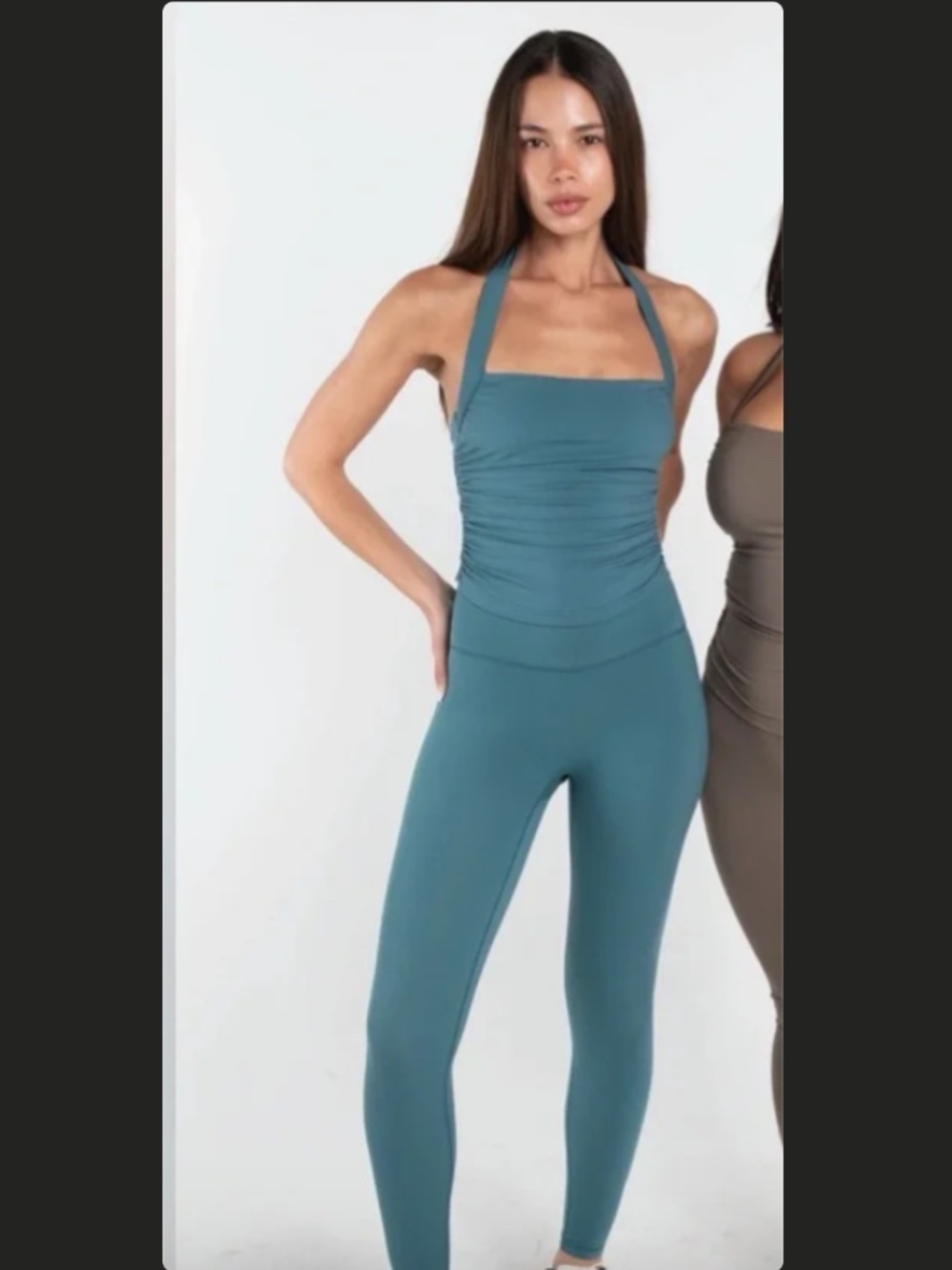 Form Core Active SET Leggings Ruched Tank Top Blue Womens S
